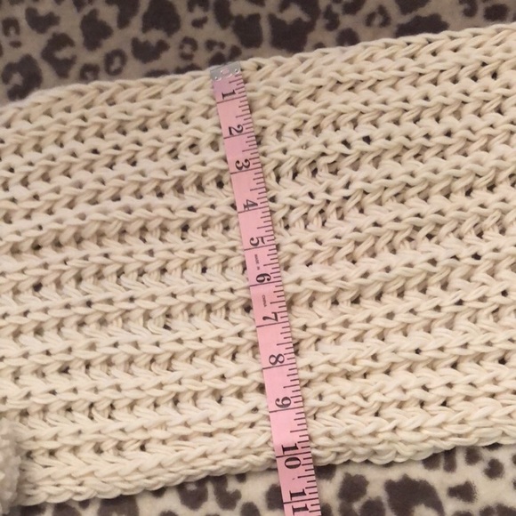 Cable Knit Chunky Scarf in Cream Ivory - Picture 6 of 10